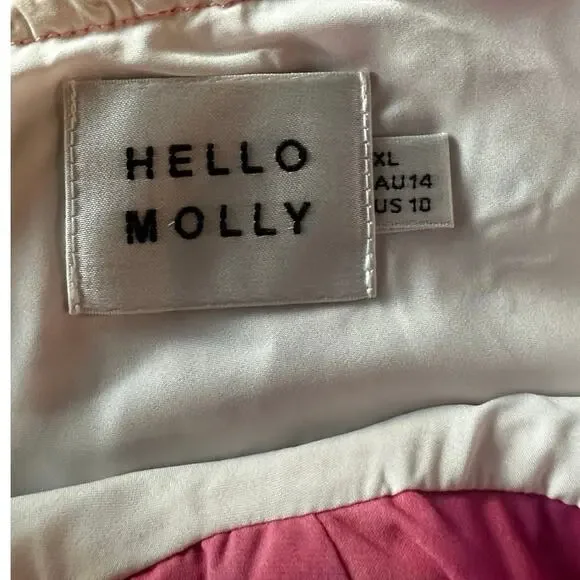 Hello Molly Lava Love pink watercolor draped cowl mini dress XL - Picture 6 of 7